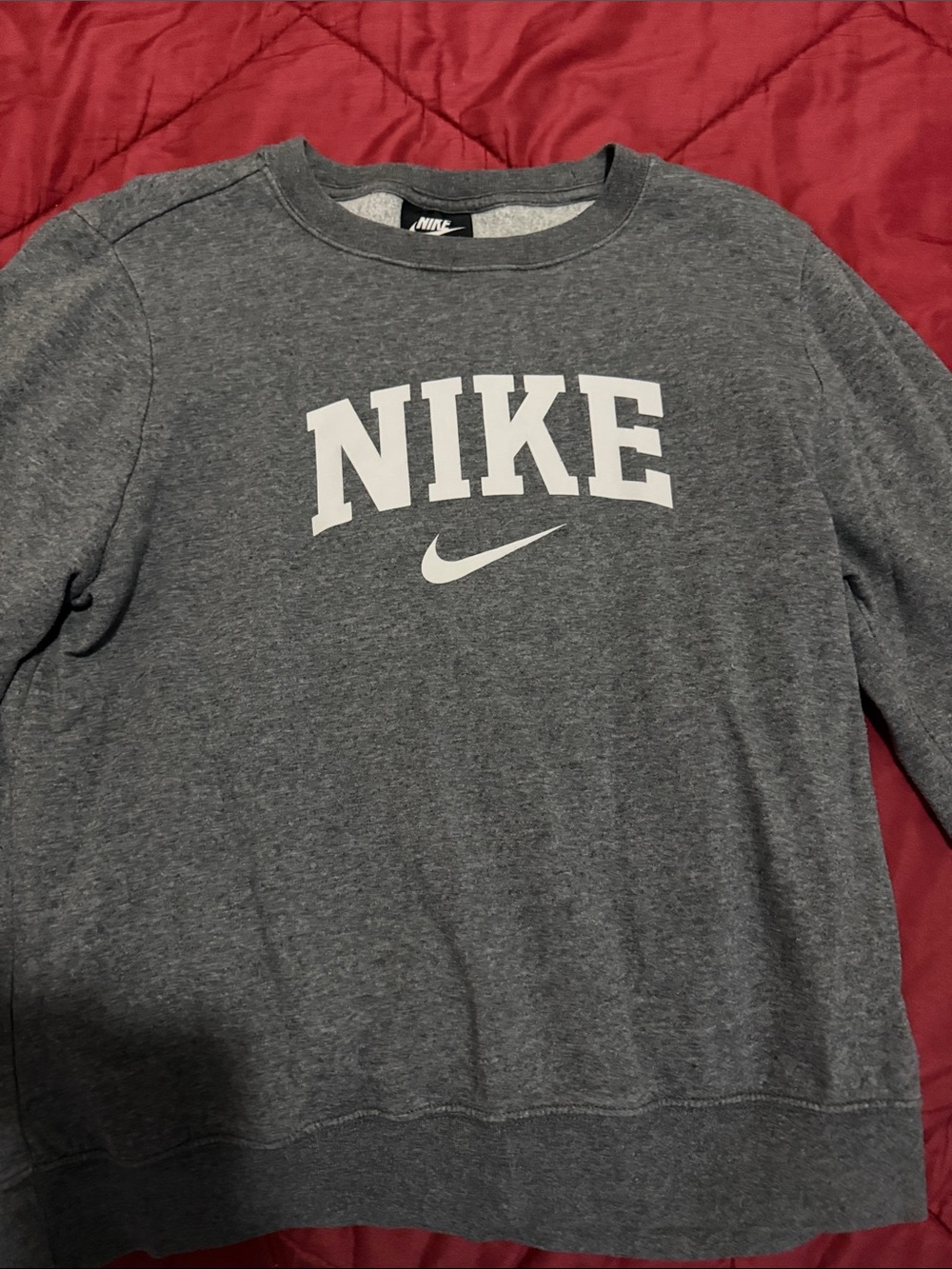 Nike Gray Pullover Crewneck with White Logo